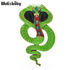PENDRA Big Enamel Cobra Snake Brooch