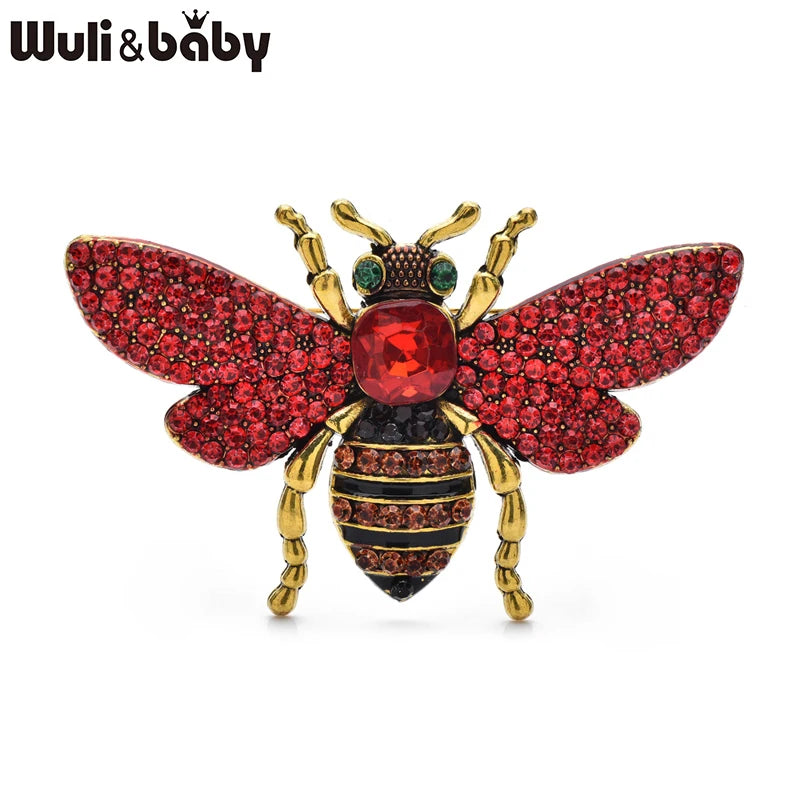 PENDRA Solis Rhinestone Bee Brooch