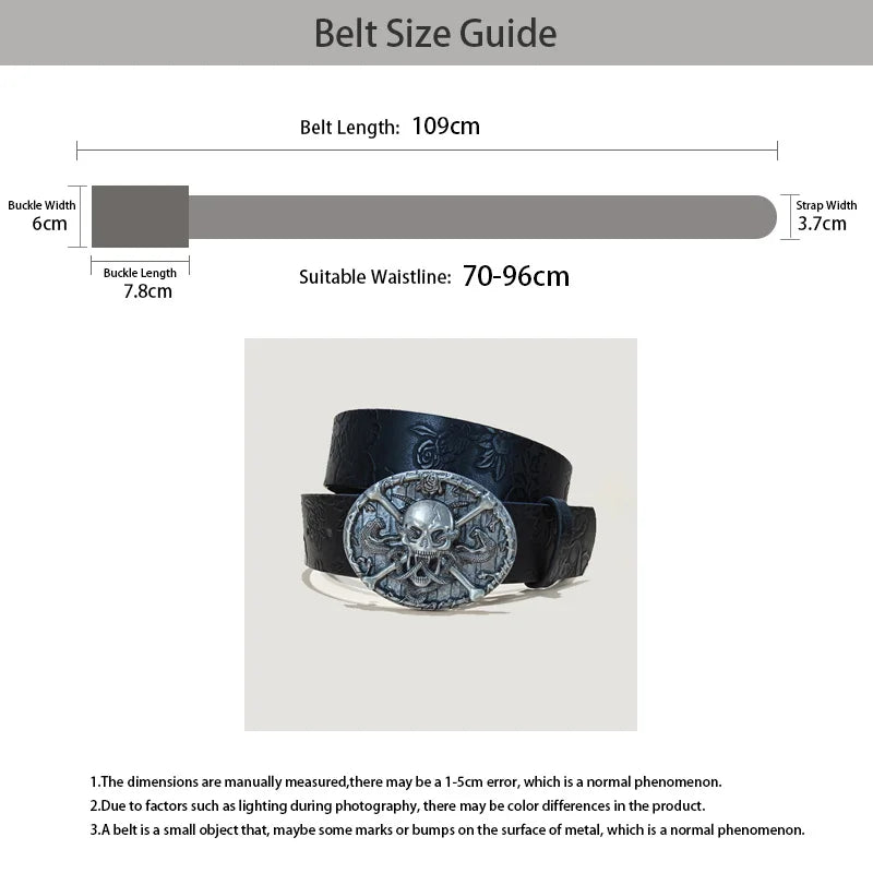 PENDRA Velaellea Leather Skull Gothic Belt