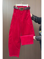 PENDRA Curved Cut Woolen Wide Leg Pants