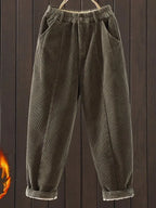 PENDRA Corduroy Warm Elastic Waist Pants