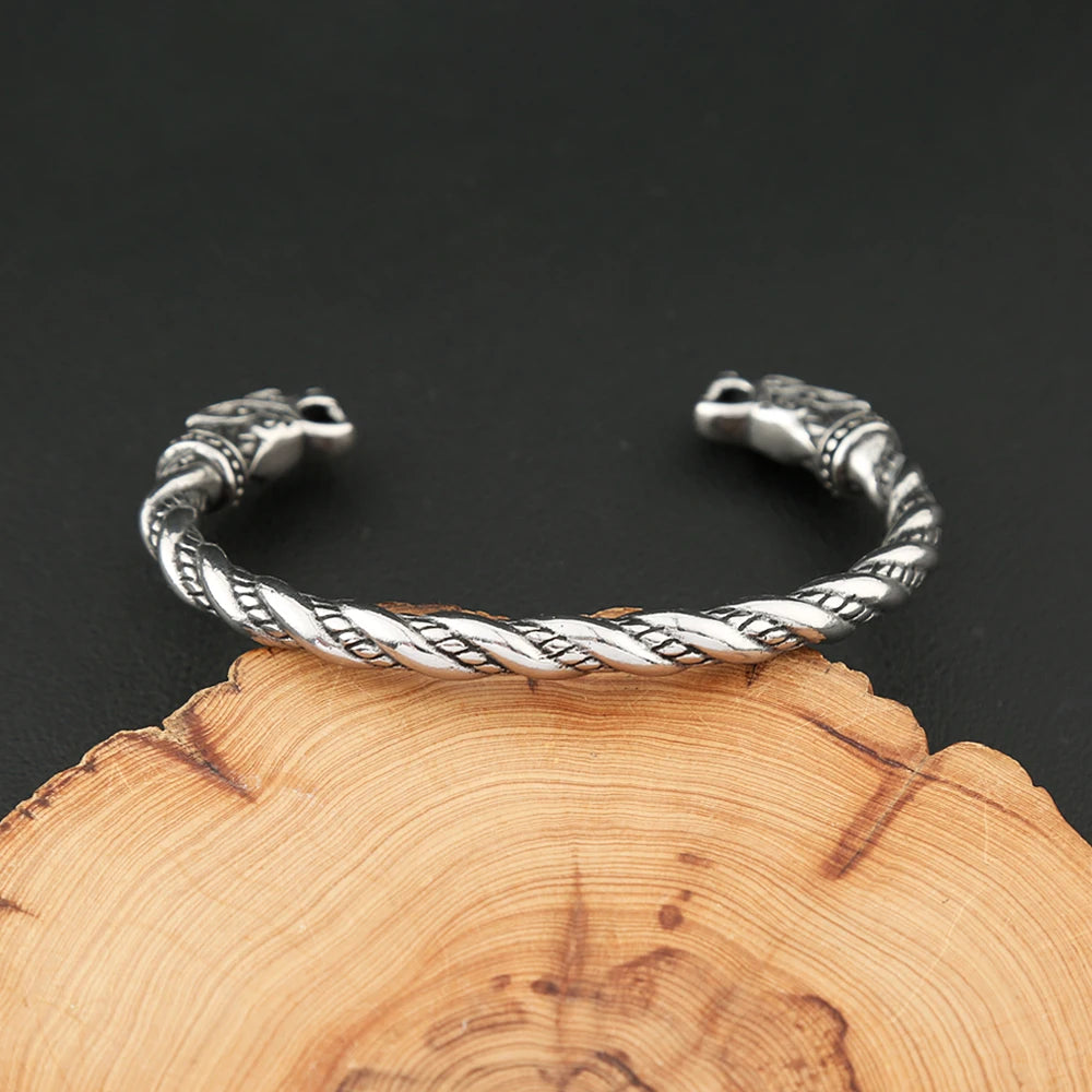 PENDRA Valknor Stainless Steel Double Dragon Bracelet