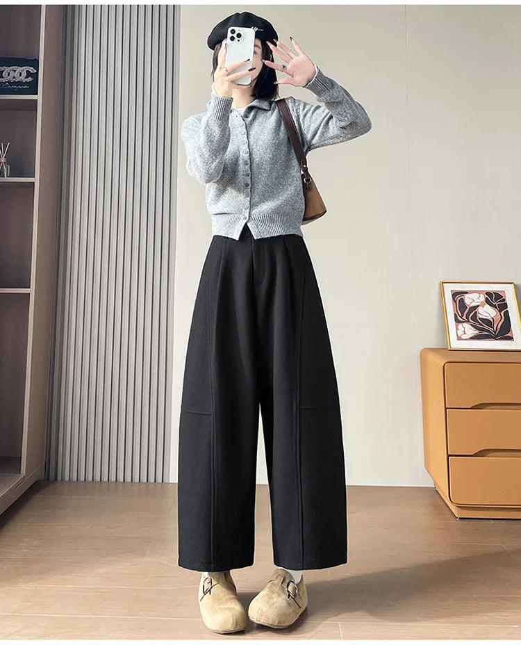 PENDRA Wide Leg Waist Straight Pants
