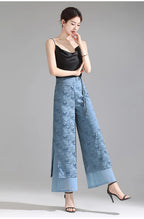 Chiffon Wide Wide Trousers Female Elegant Vintage New Pants Summer Thin Split Loose Skirt Pants Women Black Green