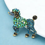 PENDRA Emerald Dog Rhinestone Animal Brooch