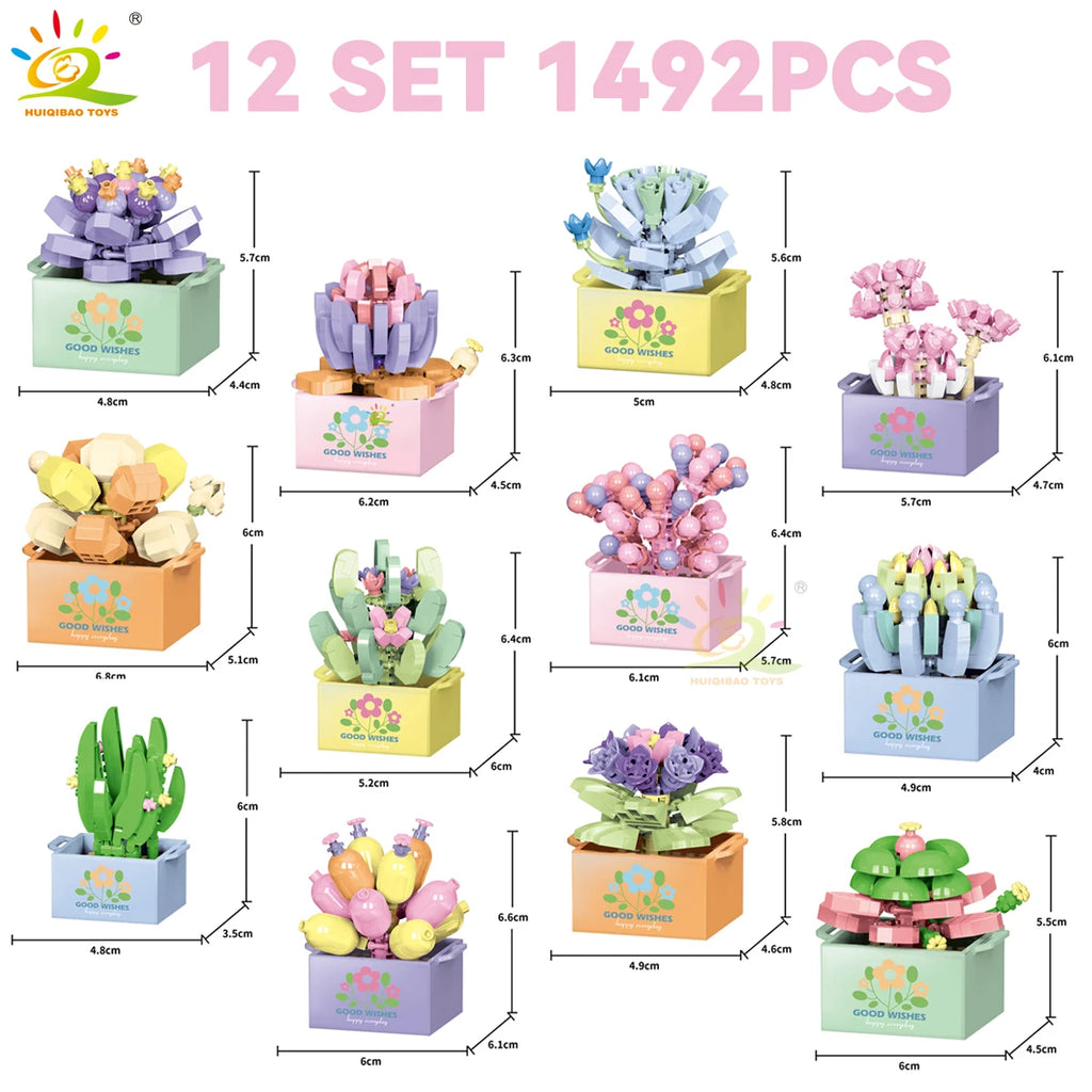 PENDRA Succulent Potted Floral Building Set
