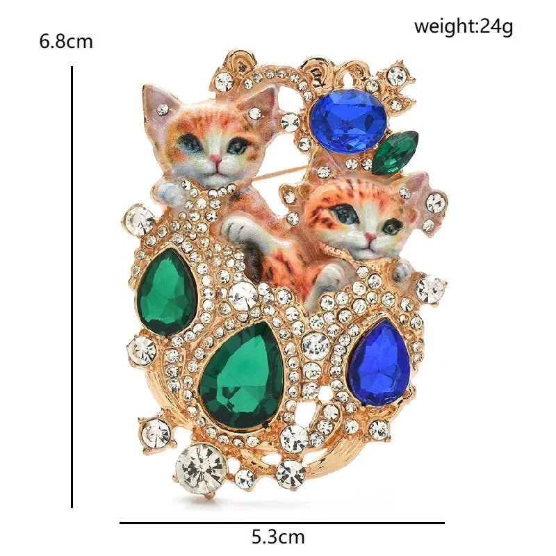 PENDRA Catelle Lovely Vintage Cat Brooch