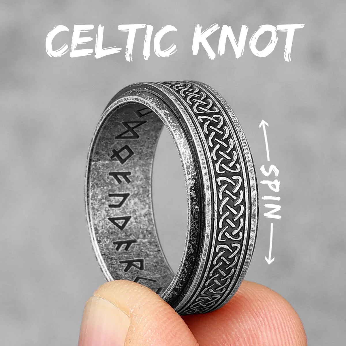 Vintage Nordic Viking Runes Celtic Knot Series Stainless Steel Womens Mens Rings Punk Biker Jewelry Creativity Gift Wholesale