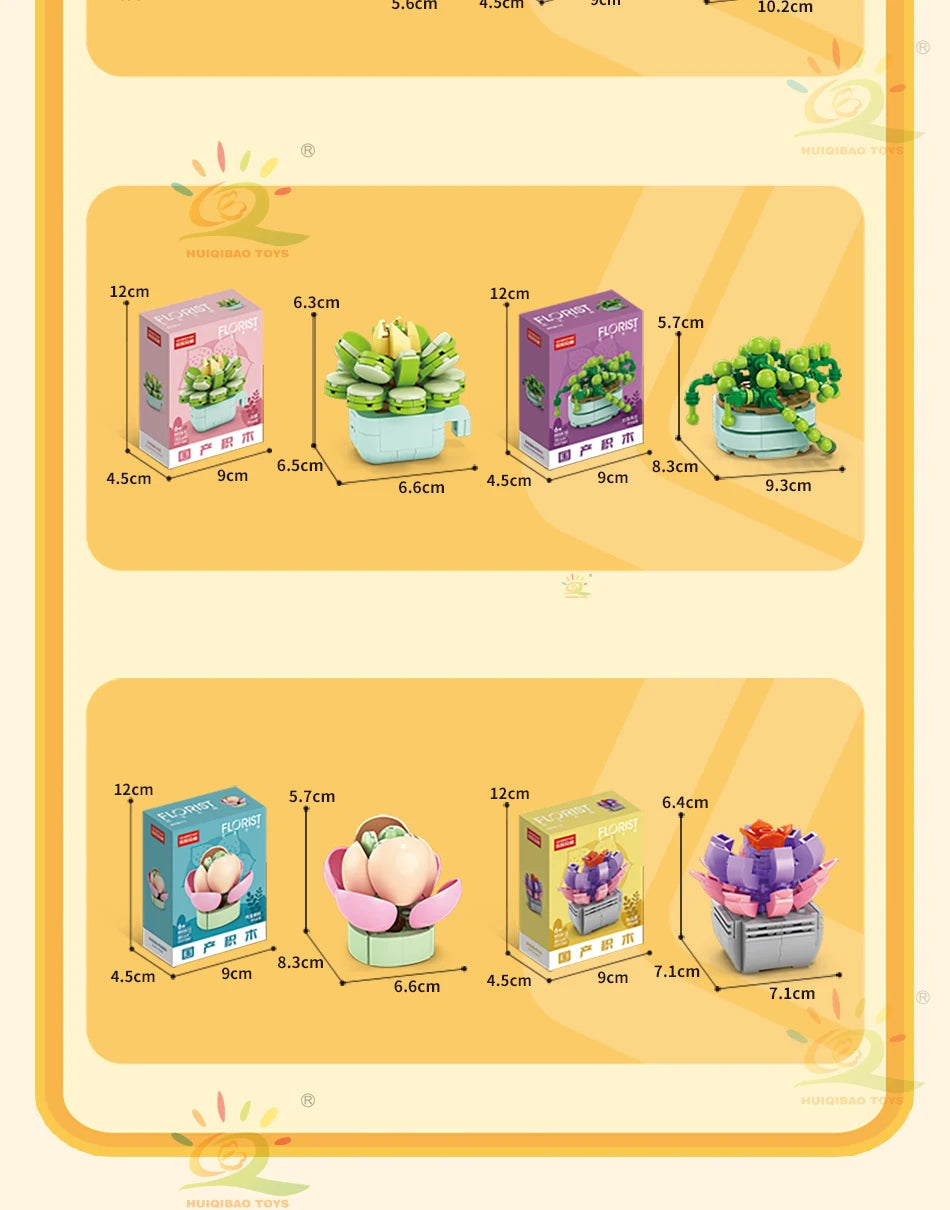 PENDRA Succulent Potted Floral Building Set