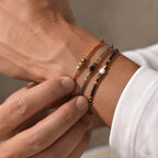 1/2/3pcs Boho Beaded Bracelets for Men,Handmade Mini Gold Color Stainless Steel Beads Glass Seeds Wristband,Summer Jewelry