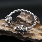 PENDRA Dragon Rune Stainless Steel Nordic Cuff Bracelet