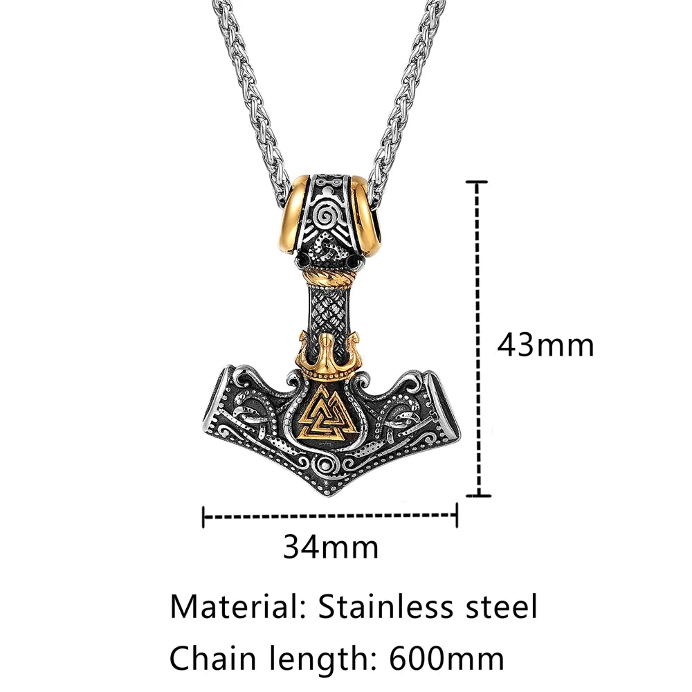 PENDRA Crow Rune Steel Necklace