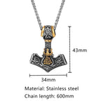 PENDRA Crow Rune Steel Necklace