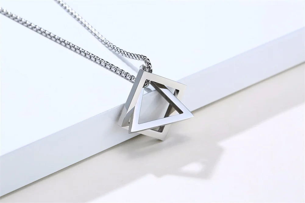 PENDRA Interlocking Triangle Pendant Necklace