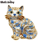 PENDRA Adorable Kitty Rhinestone Brooch