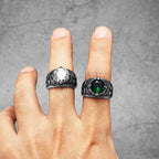 PENDRA Gems Carving Rock Steel Ring