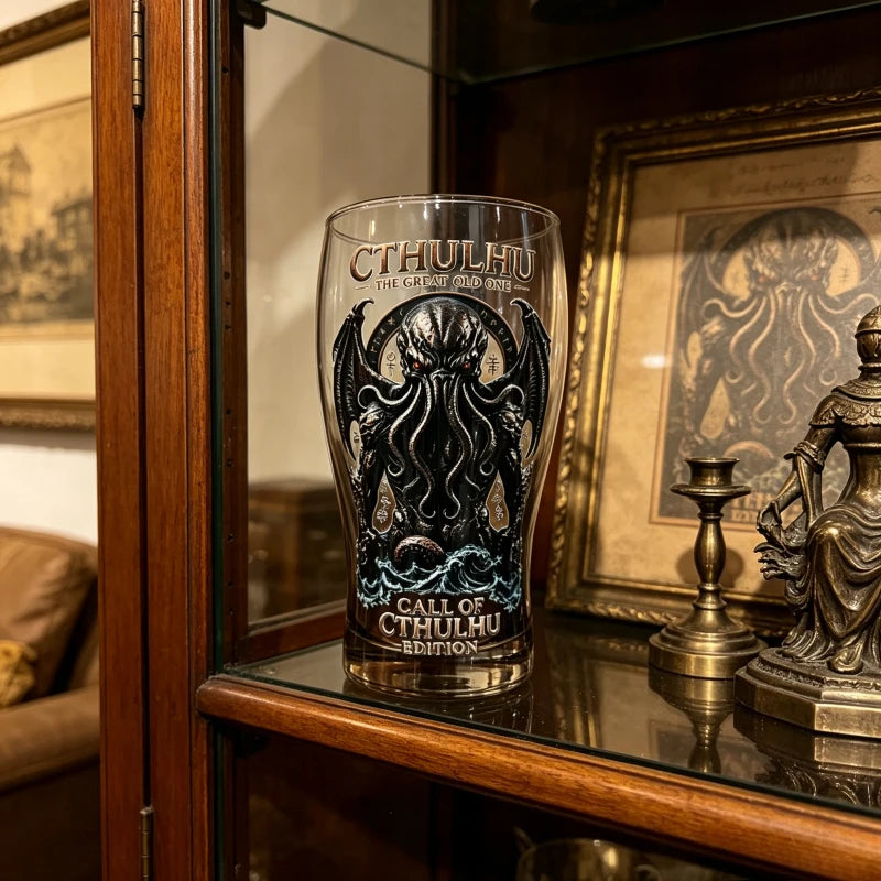 Cthulhu Deep Sea Monster Glass Mug, Gothic Fantasy Whiskey Cup, Barware for Beer Water Cocktail Collectible Decor Ornaments