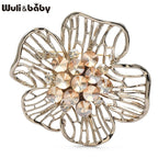 PENDRA Hollowa Rhinestone Hollow Flower Brooch