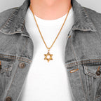 PENDRA Judaism Hexagram Boyfriend Steel Necklace