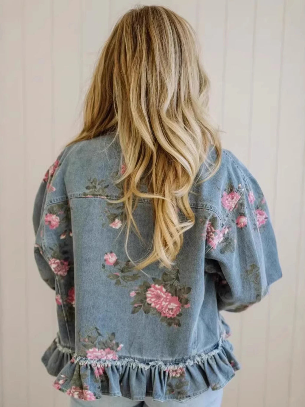 PENDRA Washed Floral Long Jacket