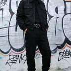 PENDRA Elarara Leather Black D-Buckle Star Belt