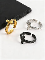 PENDRA Quinorin Cross Charm Ring