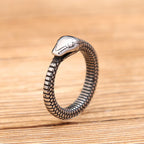 PENDRA Serpentsteel Vintage Viking Snake Ring