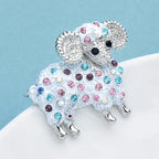 PENDRA Zodiacwool Multi-Color Rhinestone Goat Brooch