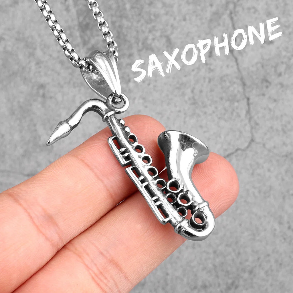 PENDRA Saxophone Boyfriend Steel Necklace