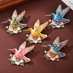 PENDRA Hummingbird Luminous Bird Brooch
