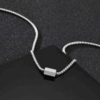 Customized 1-4 Name Neckace for Men,Never Fade Stainless Steel Tube Box Chain Collars,Personazlied Gift to Father Husband