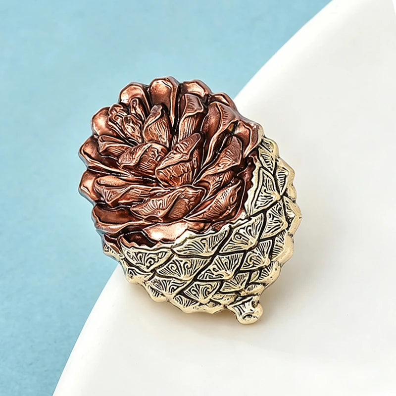 PENDRA Pineora Vintage Enamel Pinecone Brooch