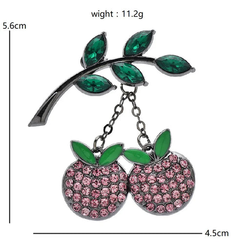 PENDRA Cherryelle 3-Color Shining Cherry Brooch