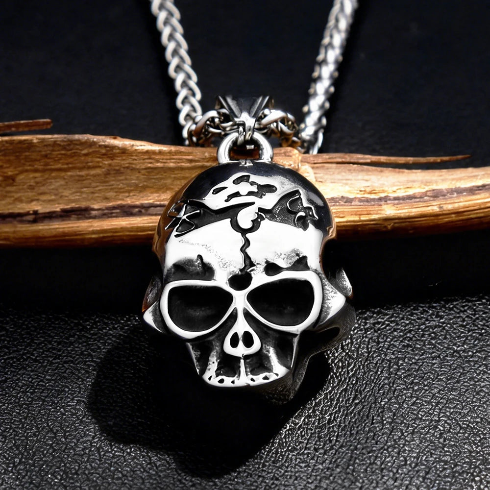 PENDRA Ghostskull Gothic Ghost Skull Pendant Necklace