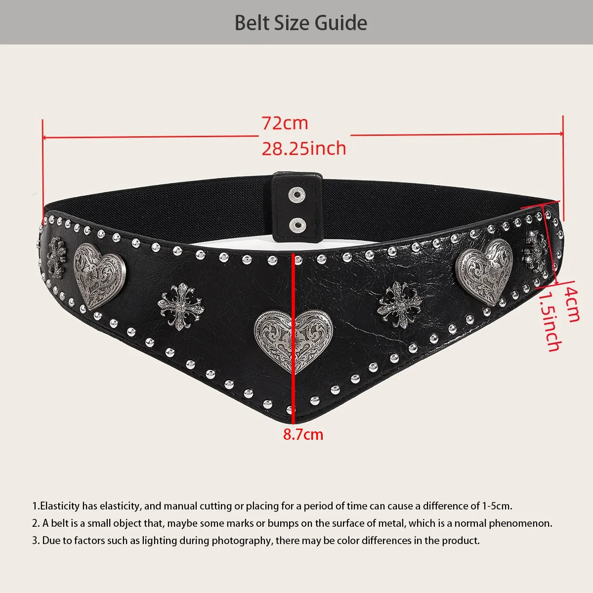 PENDRA Celesra Black Heart Gothic Corset Belt