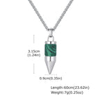Stylish Bullet Necklaces for Men,Stainless Steel Natural Stone Pendant Necklace,Healing Jewelry Gift for Father Husband Son