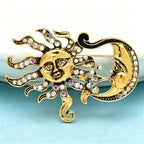 PENDRA Vintage Sun And Moon Brooch