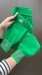 Fashion Summer Harem Pants Female 2025 New Letter Women's Sports Pants Quick Dry Tie Feet Elastic Waist Casual Trousers