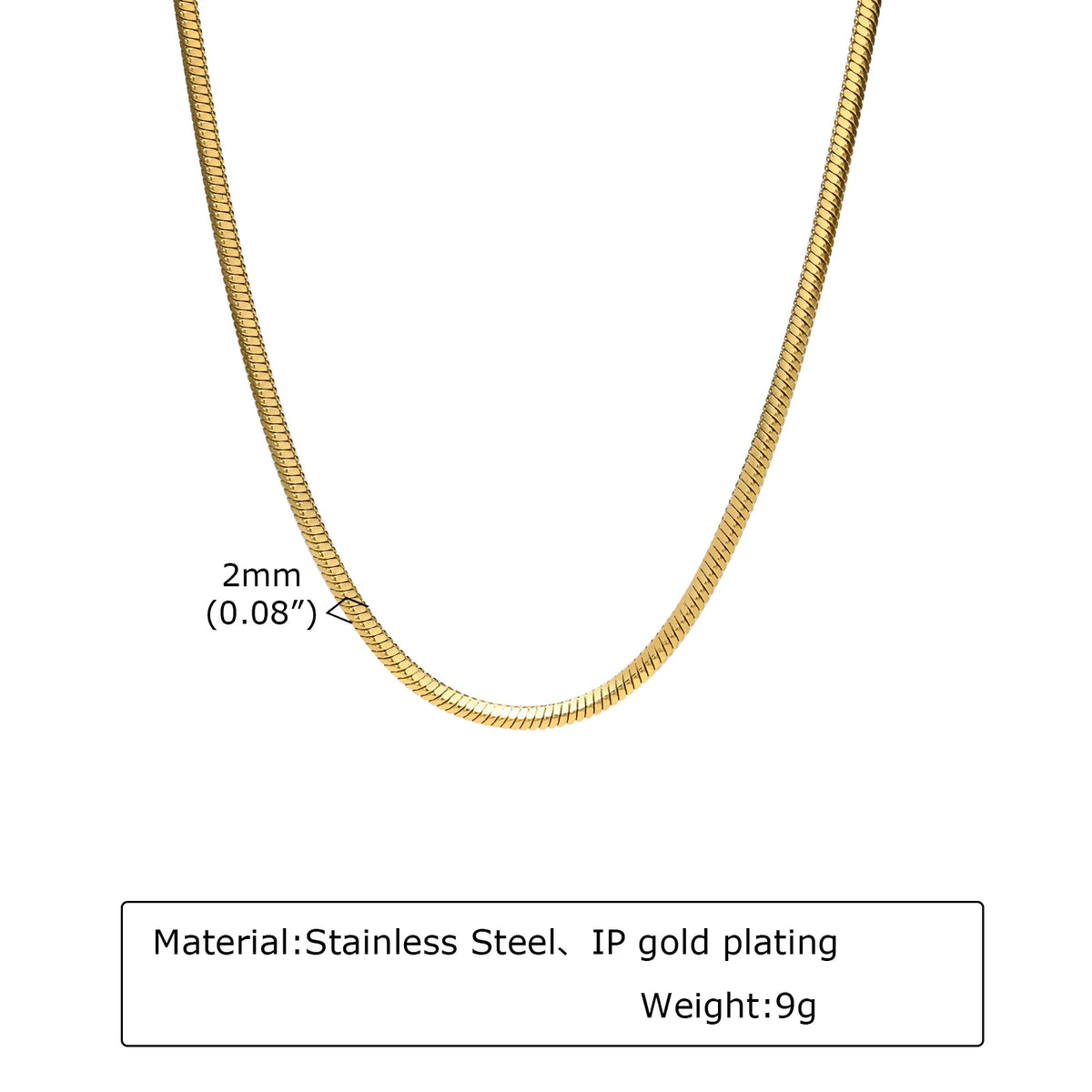 PENDRA Snake Gold Flat Chain Necklace