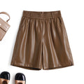 PENDRA Full Leather Wide Leg Shorts