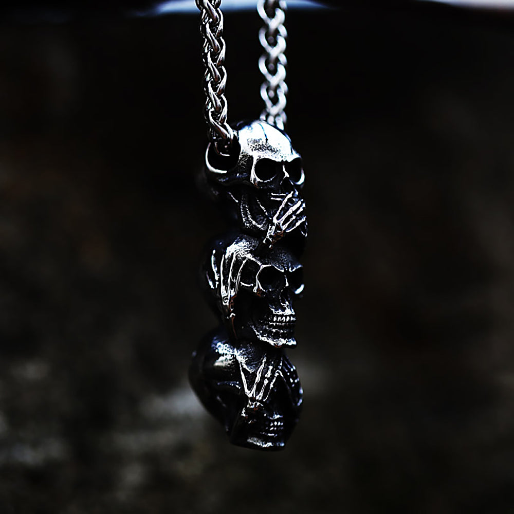 PENDRA Skullgoth Gothic Skull Pendant Necklace