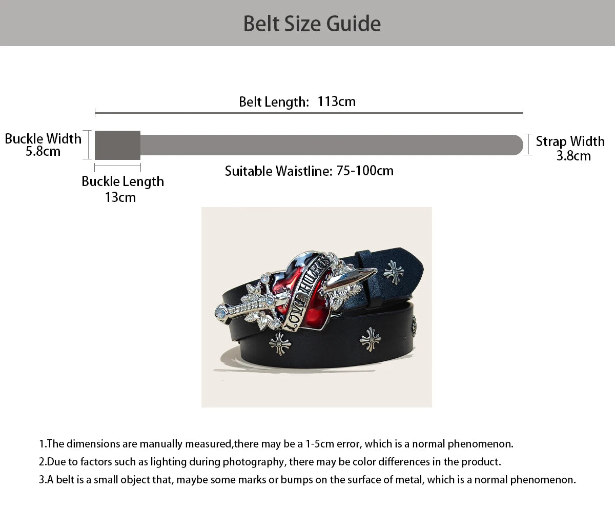 PENDRA Miralia D-Buckle Skull Gothic Belt