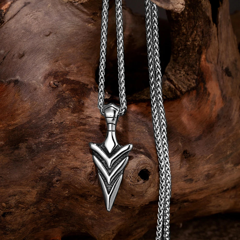 PENDRA Viking Spear Norse Steel Necklace