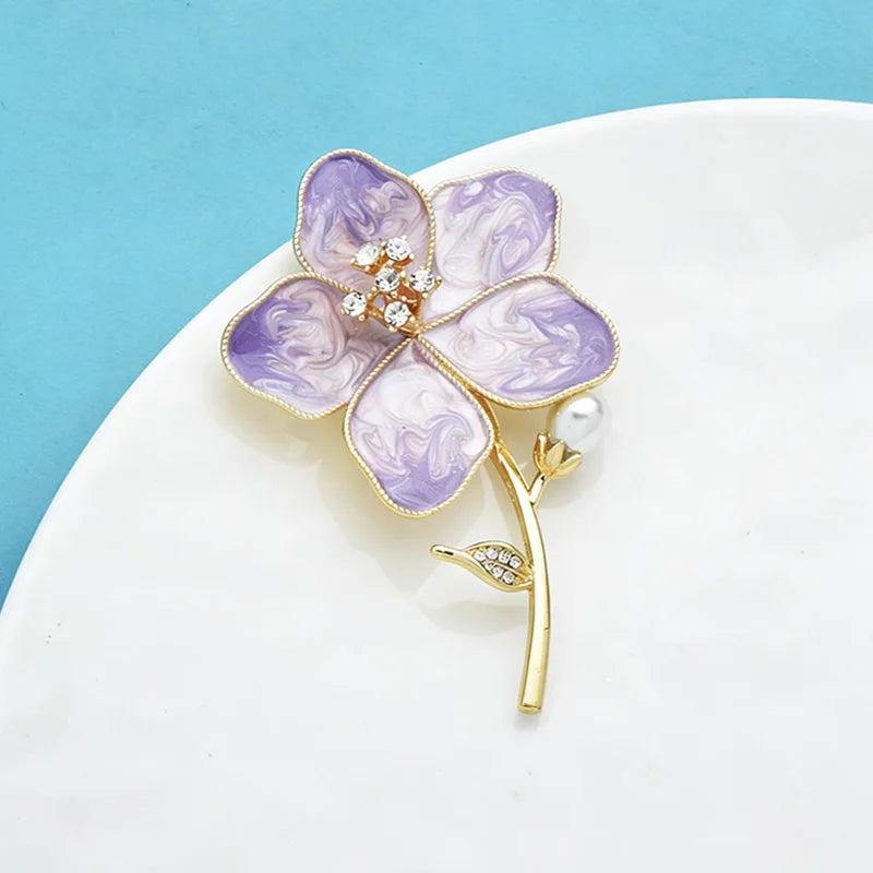 PENDRA Florabelle Pretty Enamel Flower Brooch