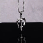 PENDRA Neptune Trident Stainless Steel Pendant Necklace