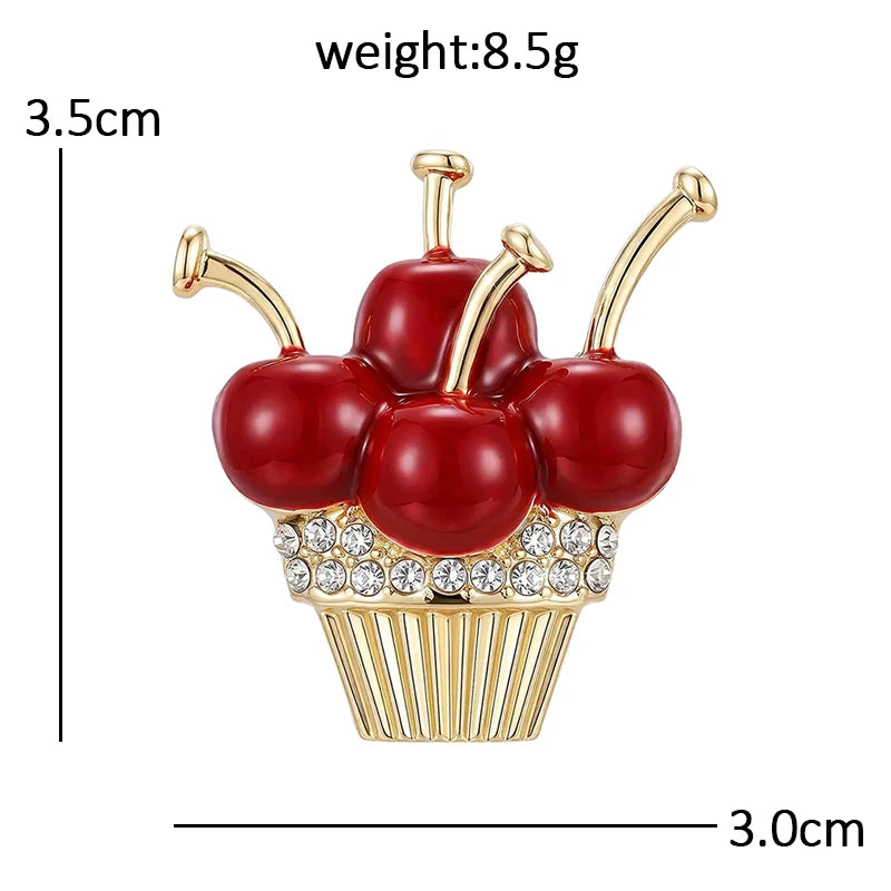 PENDRA Cherrycupcake Cherry Cupcake Brooch