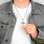 PENDRA Cross Boyfriend Steel Necklace