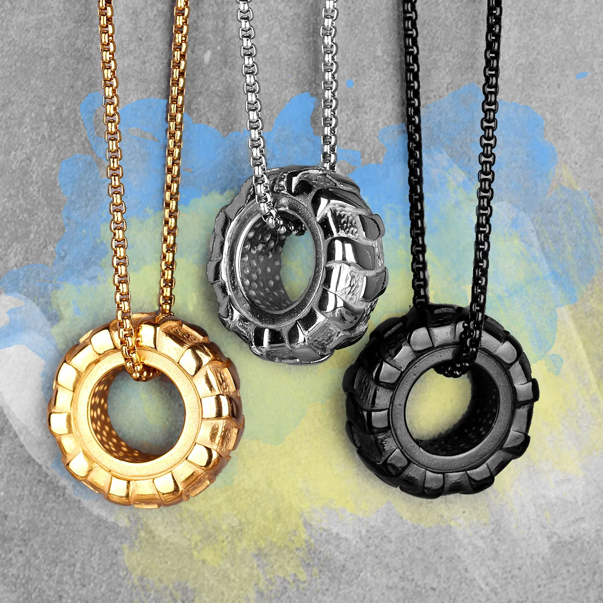 PENDRA Tire Fitness Gym Steel Necklace