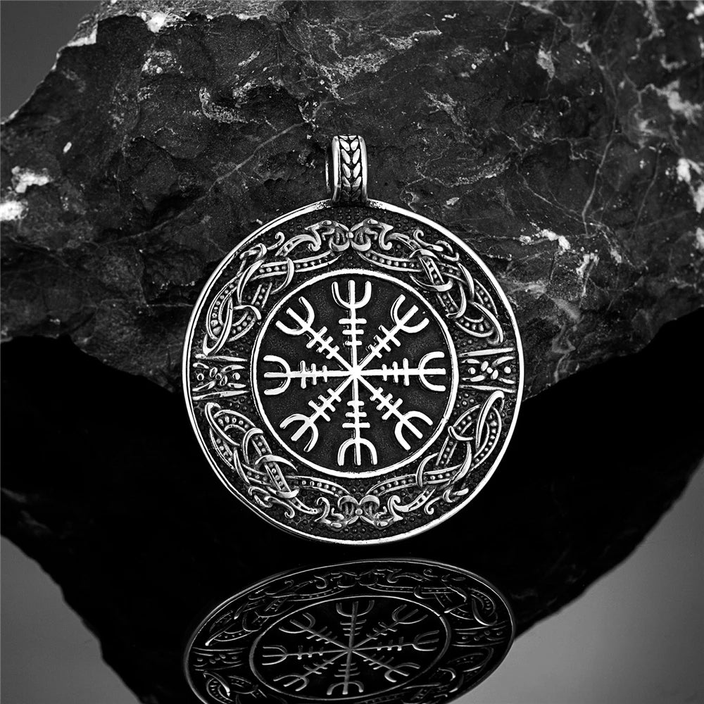 PENDRA Rune Compass Leather Necklace
