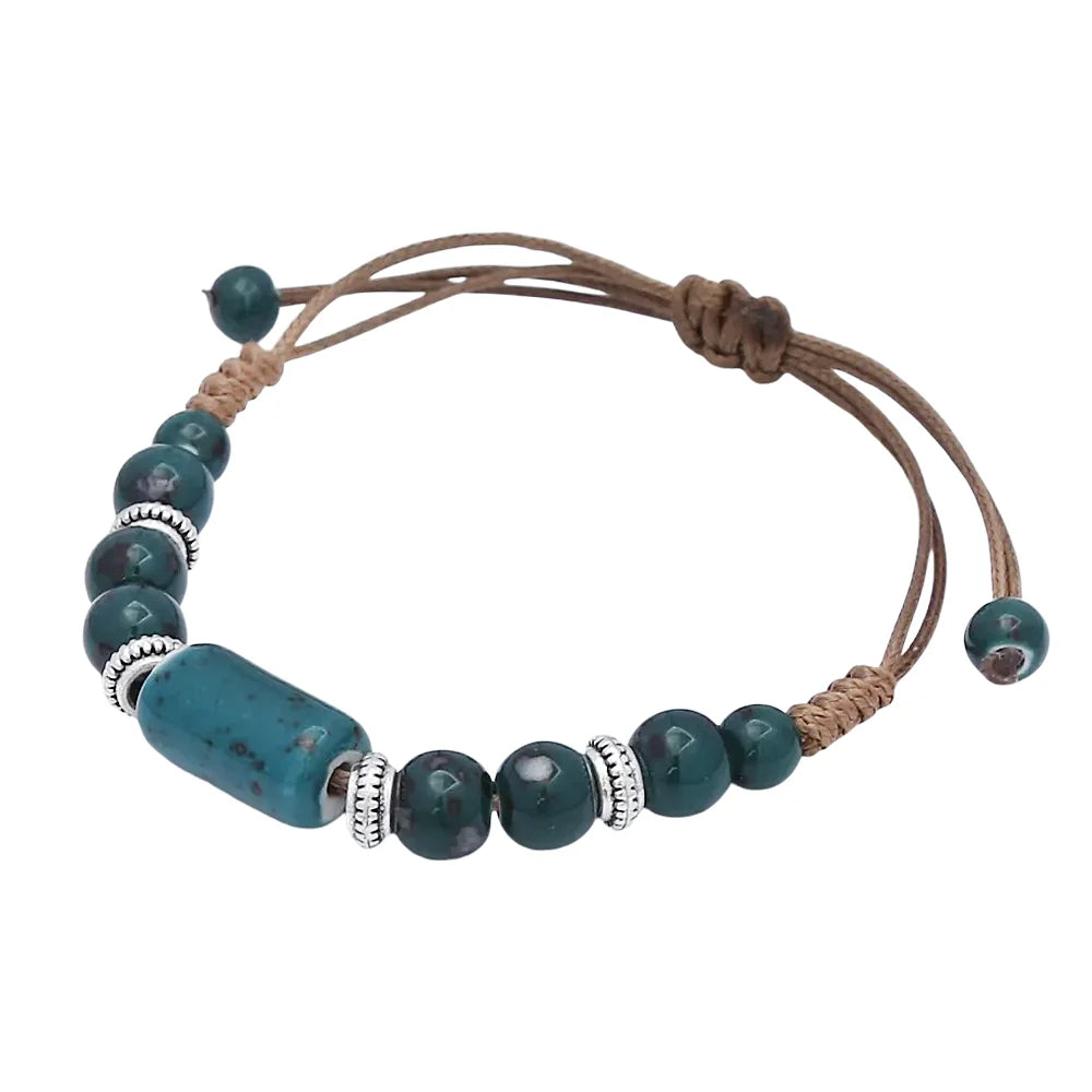 PENDRA Ceramica Blue Pattern Handmade Ceramic Bracelet